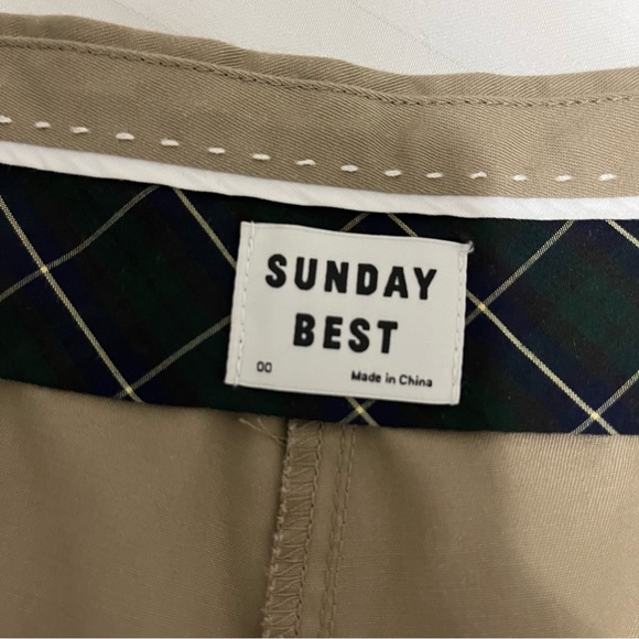 Aritzia Sunday Best Charlie Full Length Wide Leg Trouser Pant Khaki Tan size 00 - Picture 11 of 16